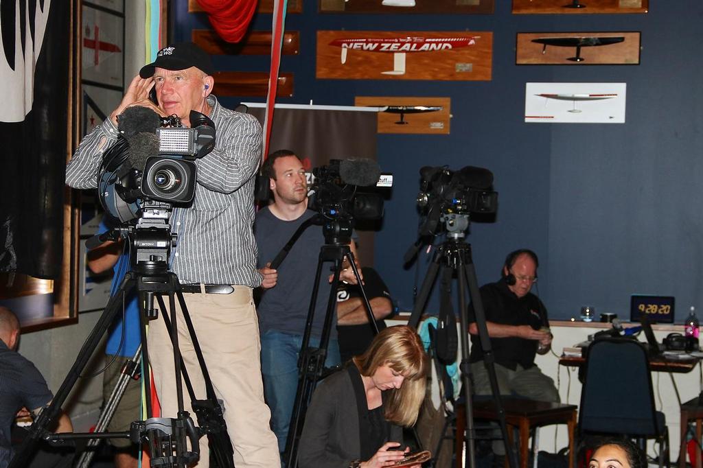 America’s Cup Day 9 Royal New Zealand Yacht Squadron - Media crews wait for the start of the second race  © Richard Gladwell www.photosport.co.nz